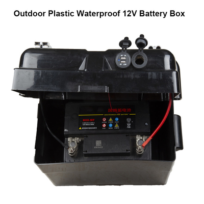 Hộp pin 100A 12V chống nước bằng nhựa ngoài trời, Hộp pin cắm trại phiêu lưu